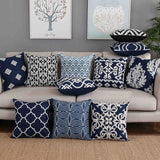 Navy/White  Embroidered Pillows
