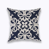 Navy/White  Embroidered Pillows