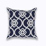 Navy/White  Embroidered Pillows