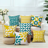 Nordic Yellow Green Geometric Pillows