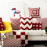 Red Geometric Lattice Pillows