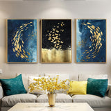 Golden Fish Butterfly Wall Art Canvas