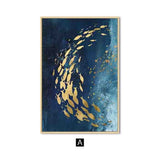 Golden Fish Butterfly Wall Art Canvas