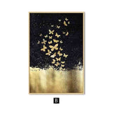 Golden Fish Butterfly Wall Art Canvas