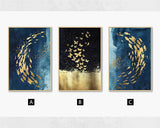 Golden Fish Butterfly Wall Art Canvas
