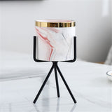 Nordic Marble Pattern Golden Ceramics Vase