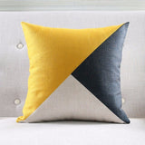 Yellow Geometric Linen Pillows
