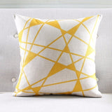 Yellow Geometric Linen Pillows