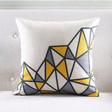 Yellow Geometric Linen Pillows