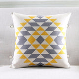 Yellow Geometric Linen Pillows