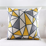 Yellow Geometric Linen Pillows