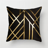 Black Gold Foil Linen Pillows