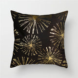 Black Gold Foil Linen Pillows