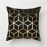 Black Gold Foil Linen Pillows