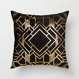 Black Gold Foil Linen Pillows