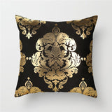Black Gold Foil Linen Pillows
