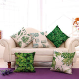Green Leaf Printing Pillows